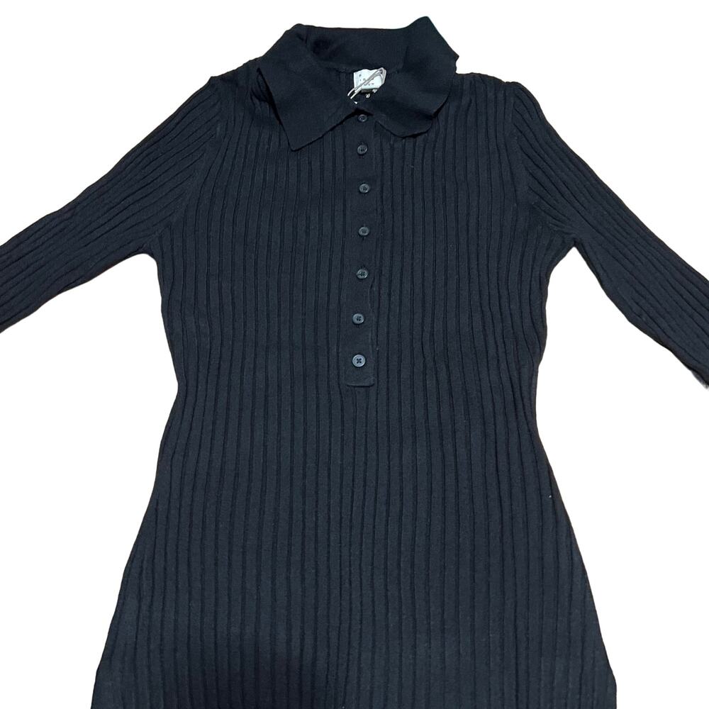 A New Day Women's Black Henley Neck Long Sleeve Sweater - Size Small - NWT